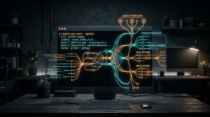 Interfaccia da terminale di Claude Code 2.0 con flussi di agentic coding olografici