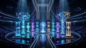 Confronto visivo tra le migliori intelligenze artificiali con tre cervelli digitali olografici